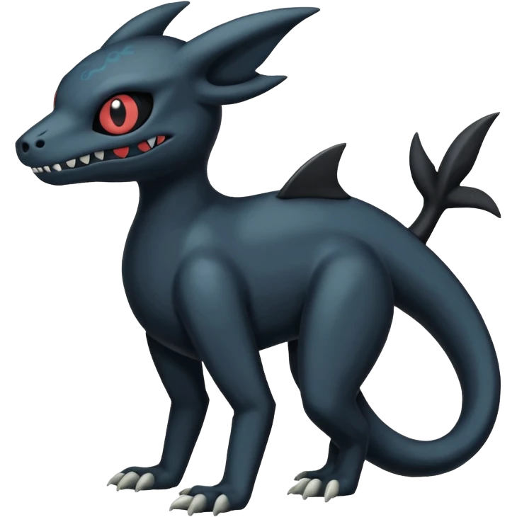 Vintage Dull Dark Gloomy Duskull-Salandit-Umbreon-Fakémon-hybrid-creature (full body)  emoji