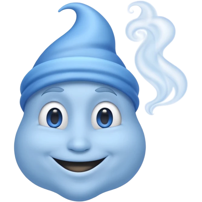blue genie emerging smoke. emoji