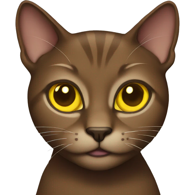 Brown cat with yellow eyes  emoji