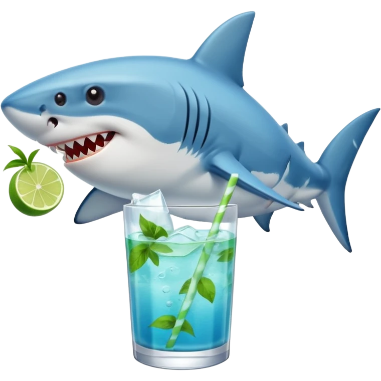 Shark with mojito emoji