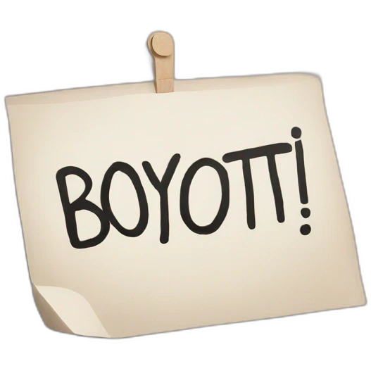 Placard with "BOYCOTT" written on it emoji