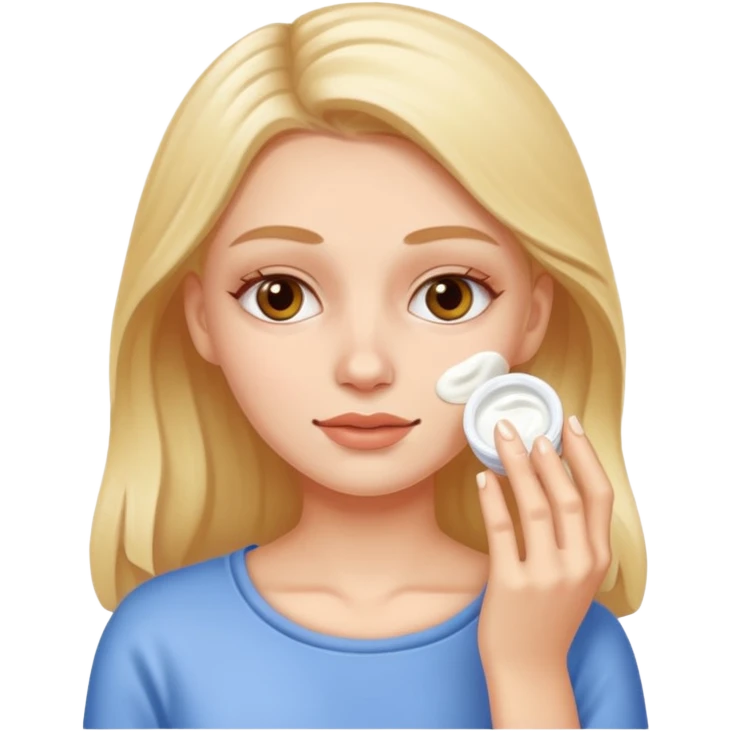 white girl applying cream on face emoji