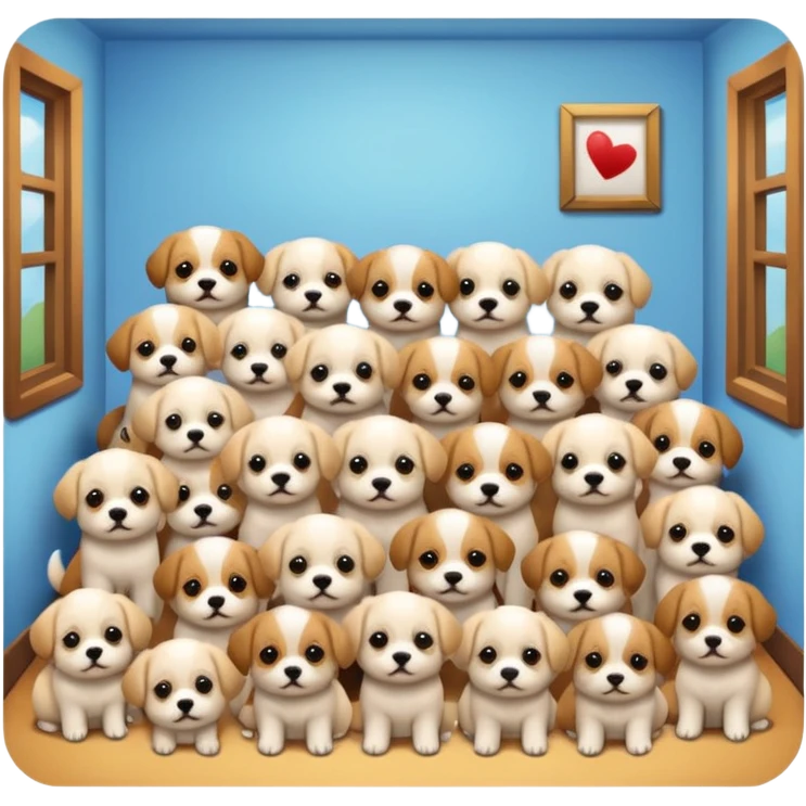 Room filled with puppies  emoji