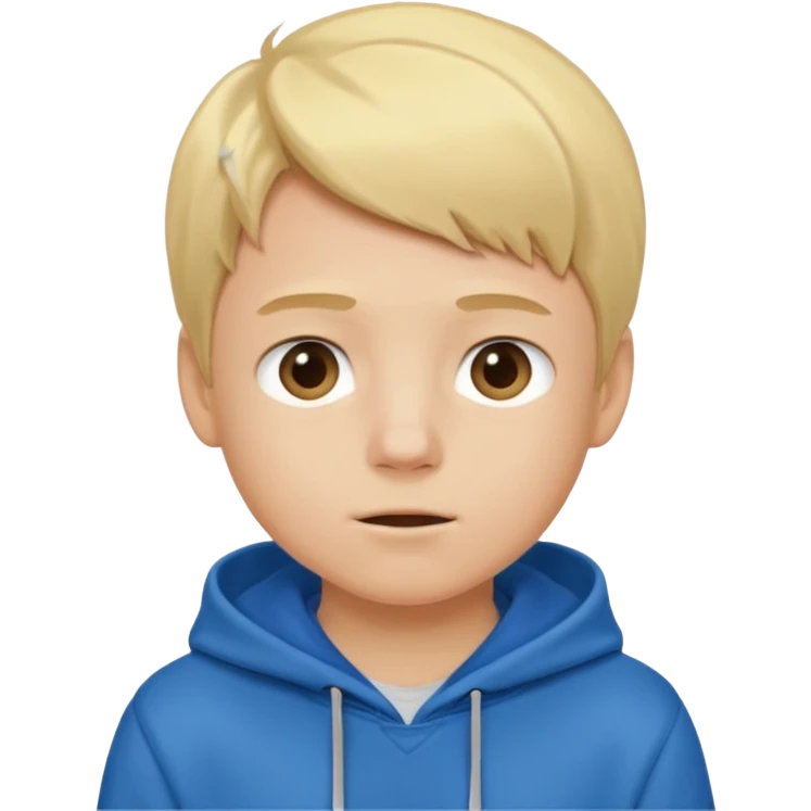 Blond boy with hoodie standing up emoji