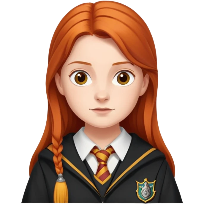 Ginny Weasley in harry potter, wear hogwarts uniform emoji