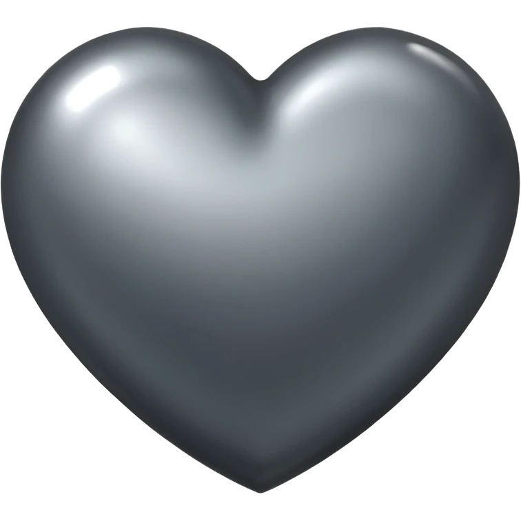 Dark grey metallic heart  emoji