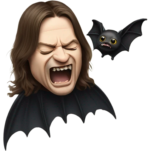 ozzy osbourne biting an animal like a bat emoji