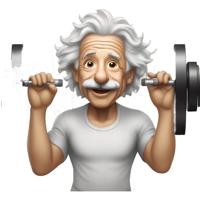 albert einstein happy listening music and in the gym emoji