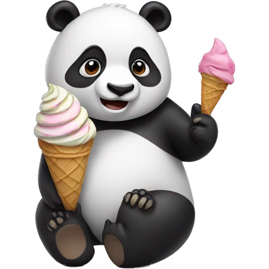 Panda eating ice cream emoji