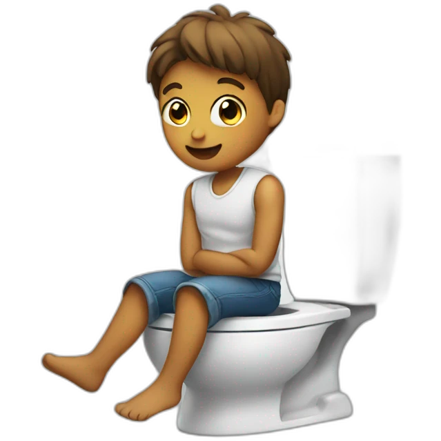 Sitting on toilet emoji
