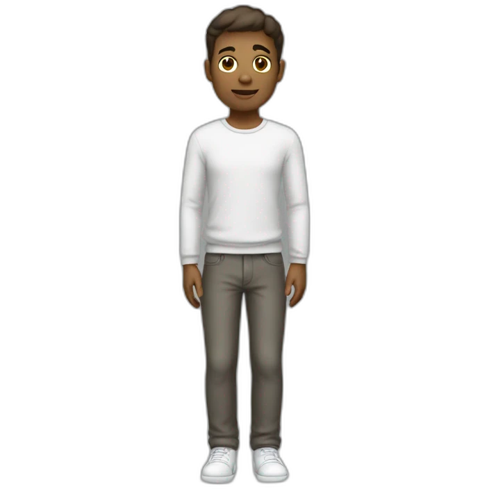 A white adult boy with full body emoji