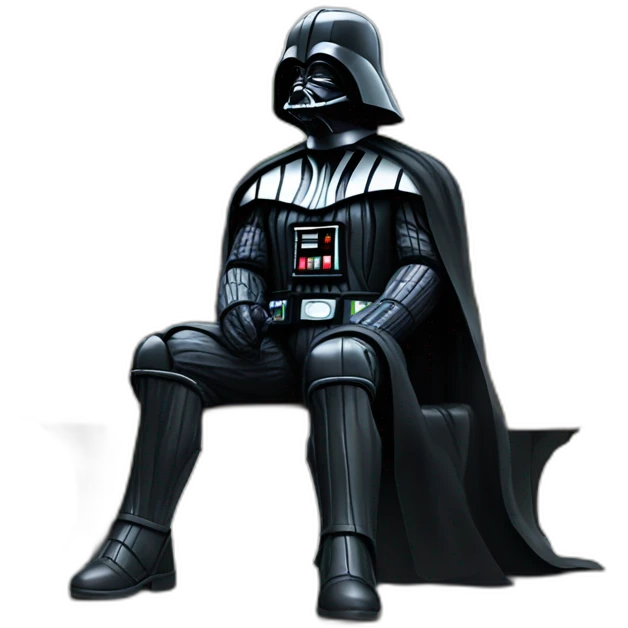 darth vader sat on a park bench emoji