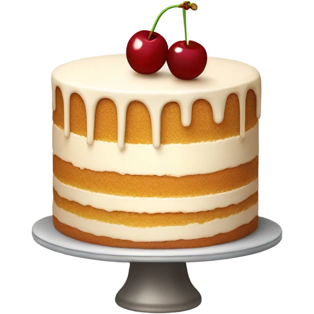 whute beige cake with cherry emoji