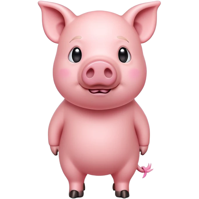 cinematic-[pig]-realistic-full-body-standing-emoji,-tail-flicking-lazily,-head-tilted-dramatically,-sleek-[pink]-skin,-simplified-yet-realistic-focused-features,-highly-detailed,-glowing-with-an-almost-sarcastic-glow emoji