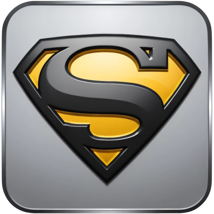 Superman Symbol Man of Steel black emoji