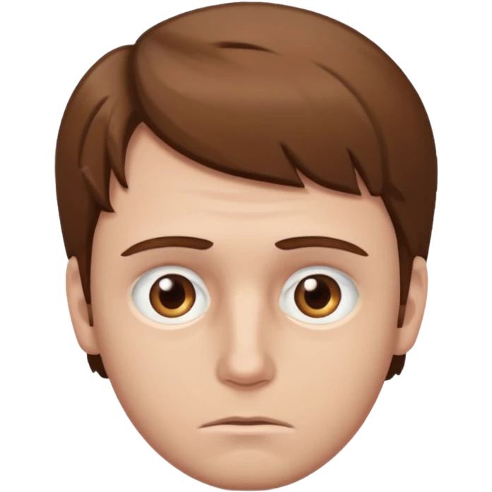 White guy sad face hazel eyes and brown hair  emoji