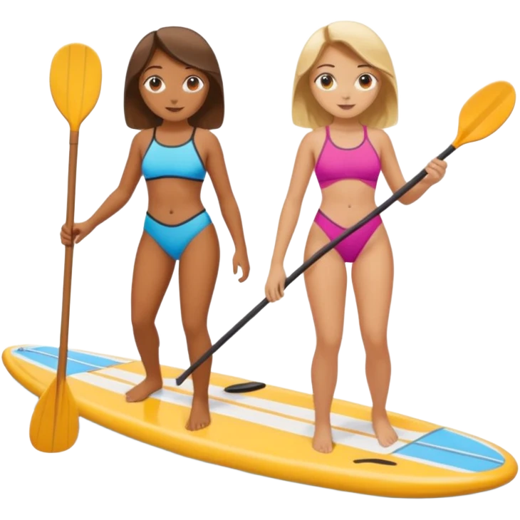 two girls on a paddle  emoji