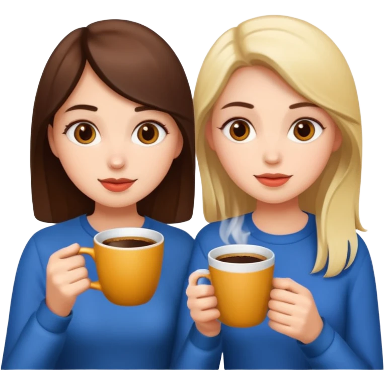 Girls drinking coffee emoji