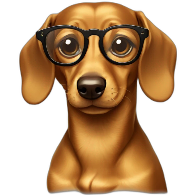 Dachshund gold with glases emoji
