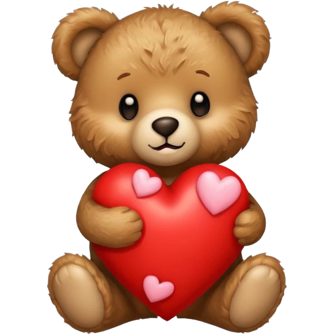 Teddy bear with a heart in her arms emoji