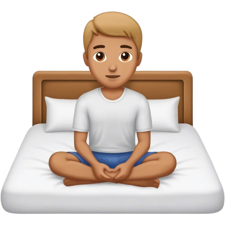 A man sitting up in bed emoji
