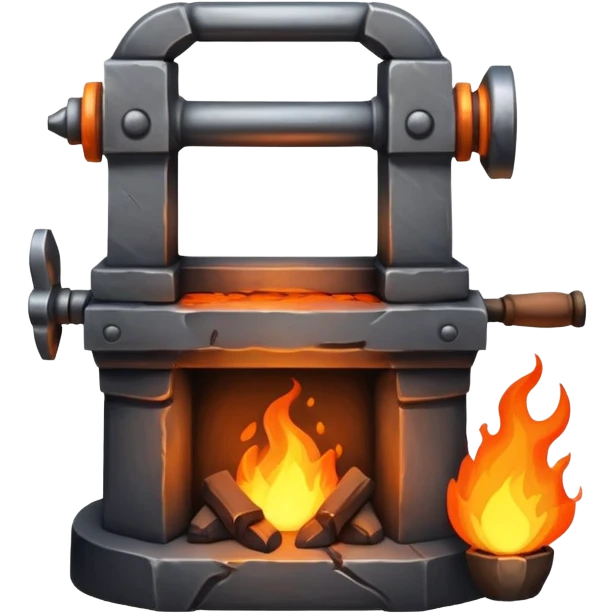 blacksmith forge with bright orange flames and glowing coals emoji
