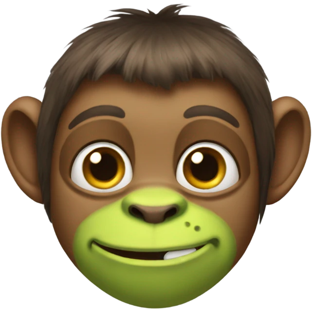Monkey wearing shrek ears emoji