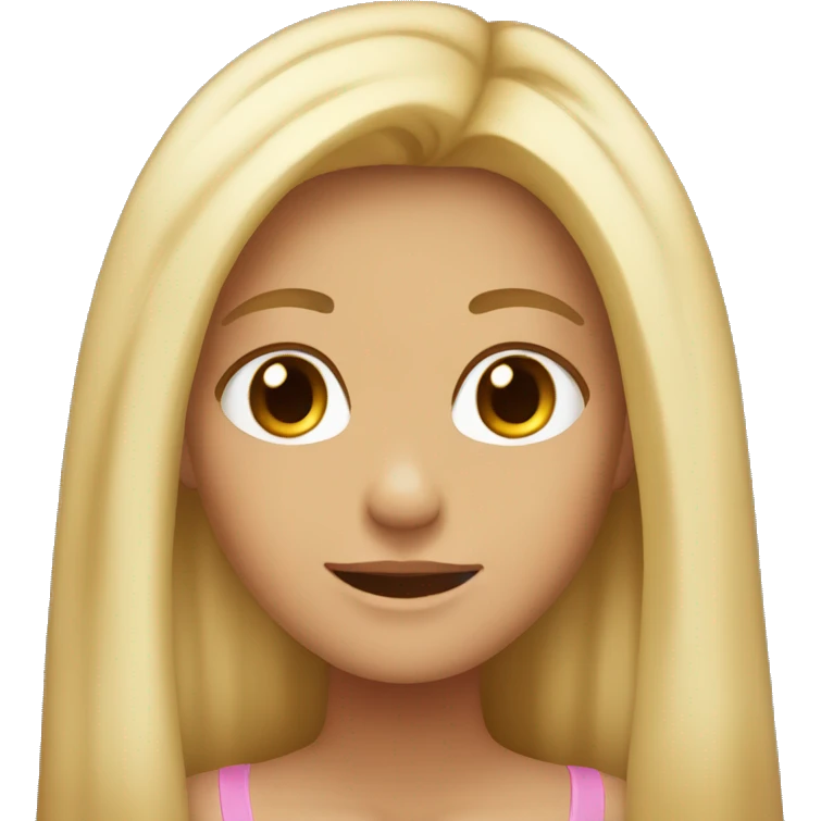 blushing girl long blonde hair tan  emoji