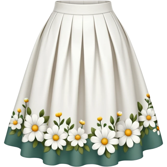 create a white with little flowers midi skirt whituot pleats emoji