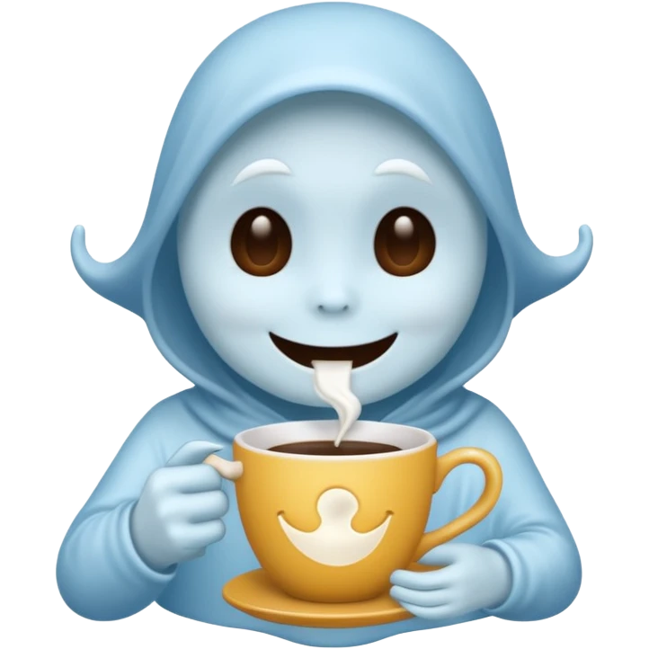Casper the Ghost Drinks Coffee emoji