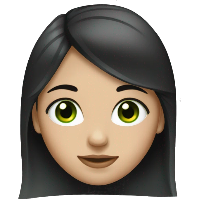 Girl with black hair and green eyes  emoji