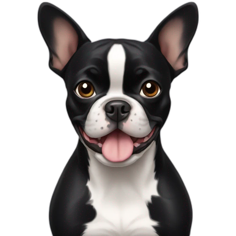 Black Frenchie Boston terrier mix emoji