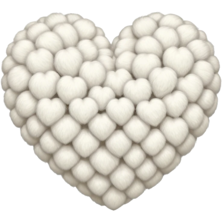 white fur heart, large clumps of wool emoji