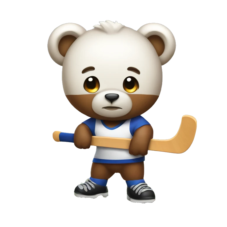 Bear with a field hockey stick  emoji
