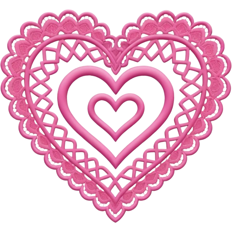 pink lace heart emoji