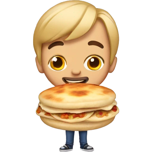 Guy with two pupusas emoji