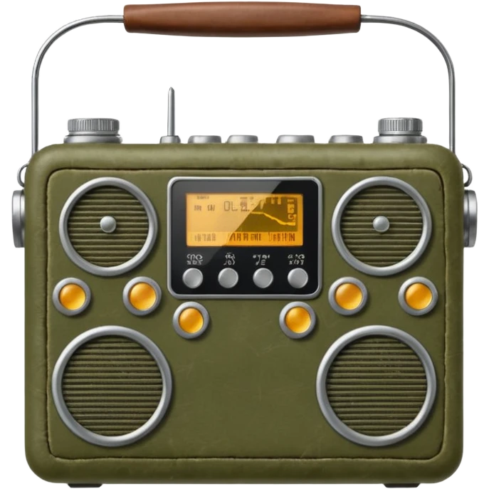 Military portable radio in cover, emoji