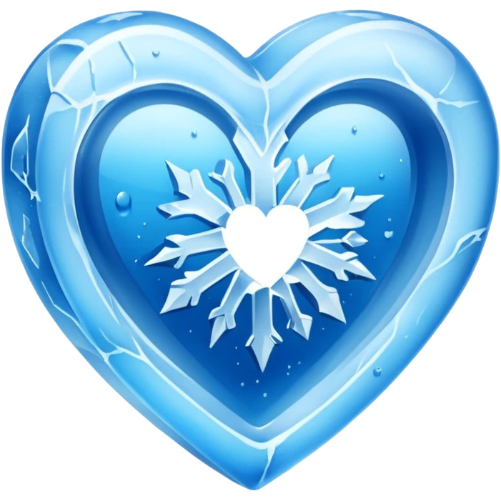 A frozen heart inside a block of ice. emoji