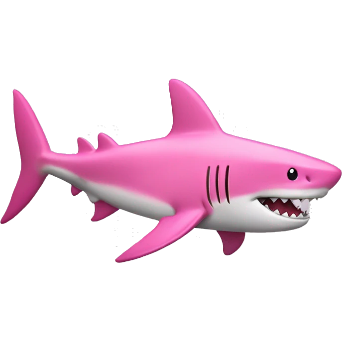 pink with shark emoji