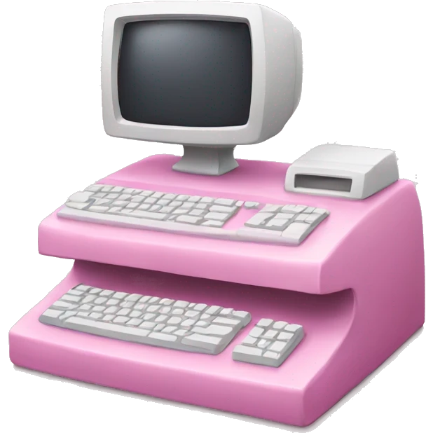 Pink computer emoji