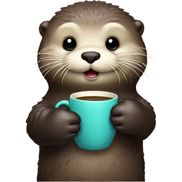 sea otter with cup in hands emoji