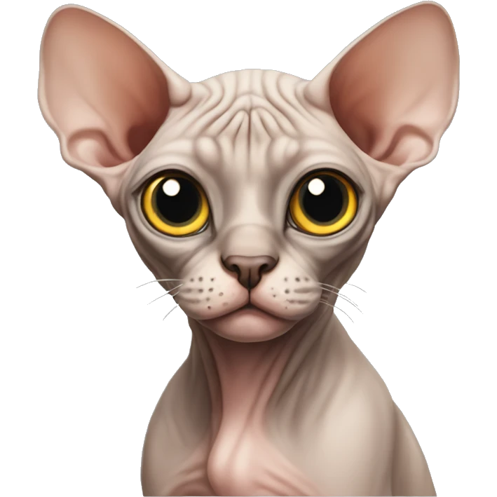 Sphynx with unbelievable large eyes emoji