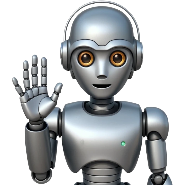 robot asking with hand emoji