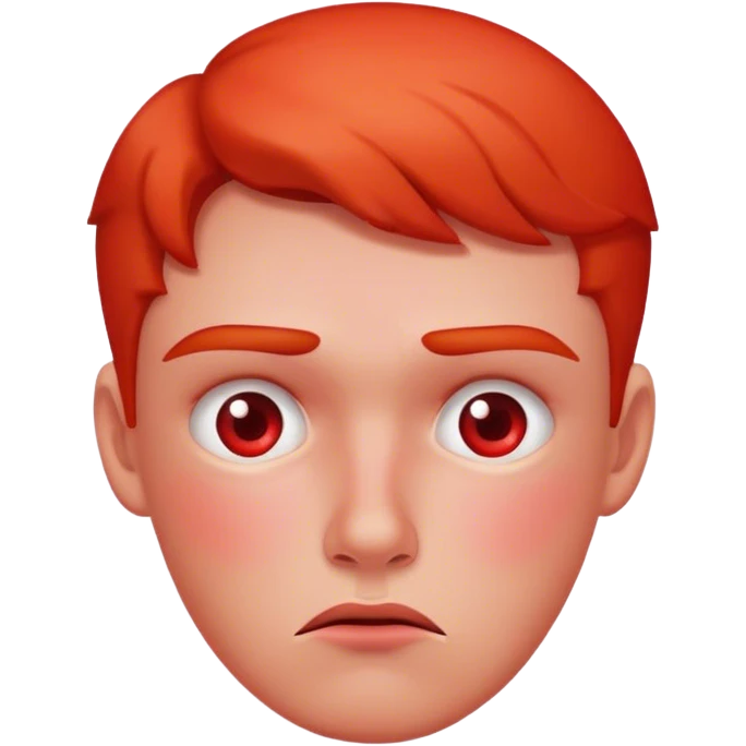 concerned expression with flush red face emoji
