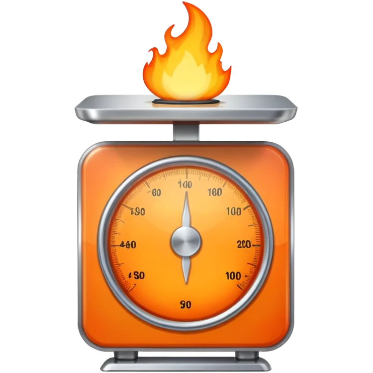 a flame that burns a body weight scale emoji