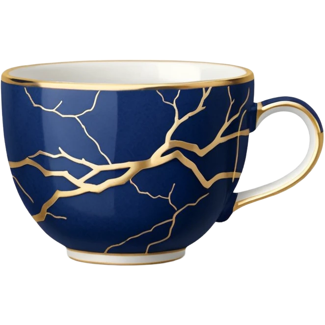 kintsugi navy blue tiny tea cup emoji