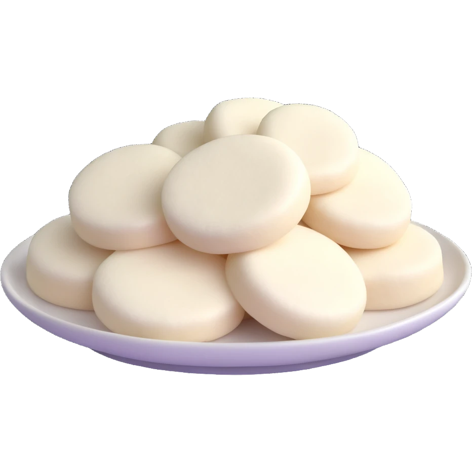 fluffy white idli South Indian rice cake emoji