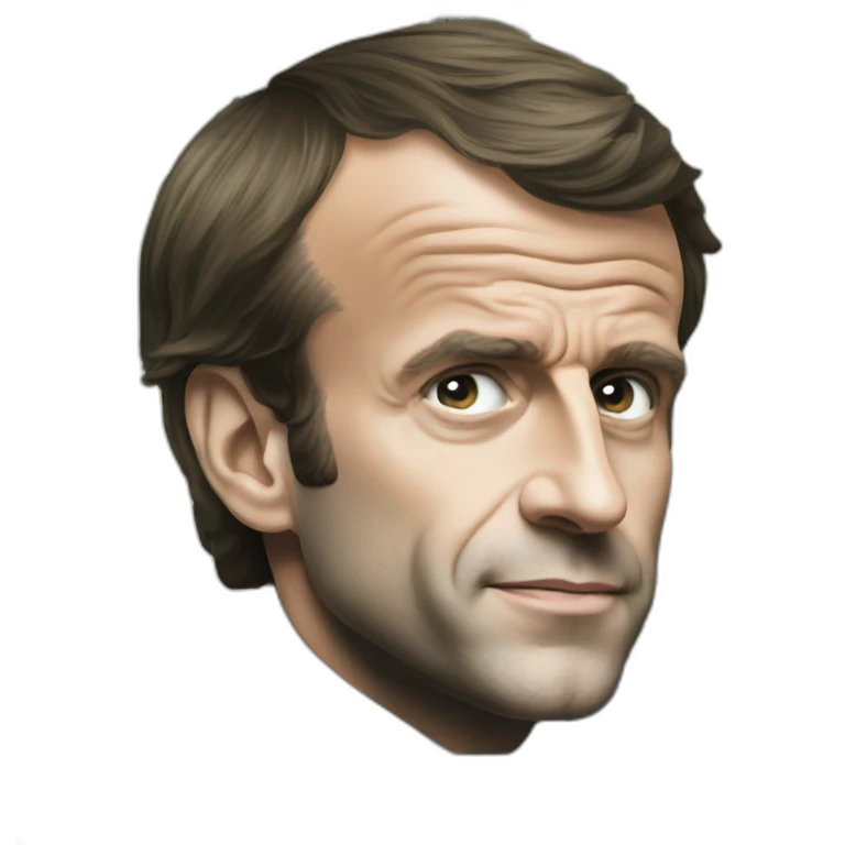Emmanuel Macron, dollars logo instead of eyes emoji