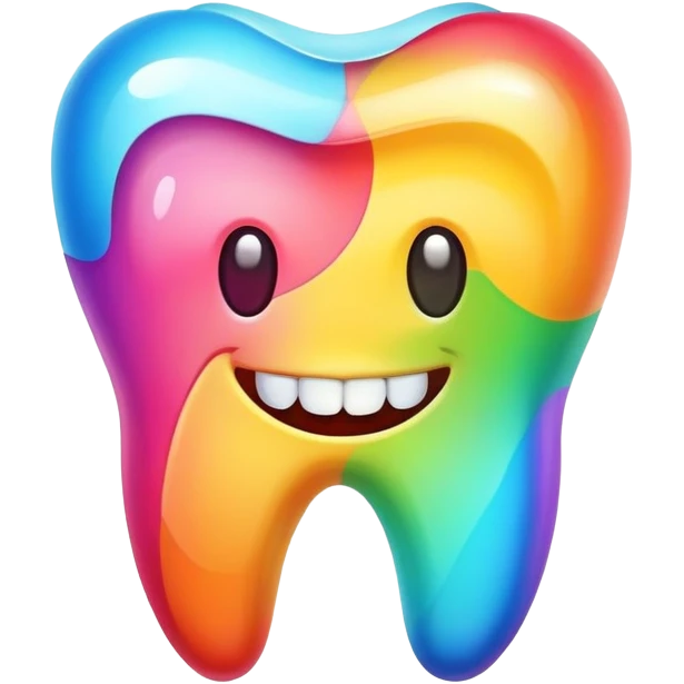 colorful dental app icon, tooth app with vibrant colors emoji