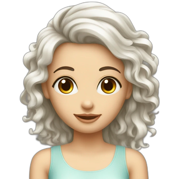 Ragazza con capelli lunghissimi e lisci metà Neri e metà bianchi  emoji